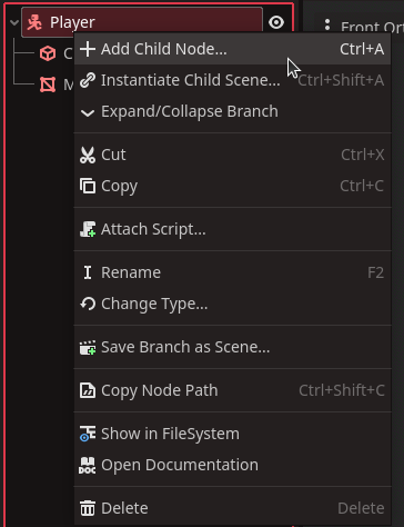 Add another child node to the Player root node