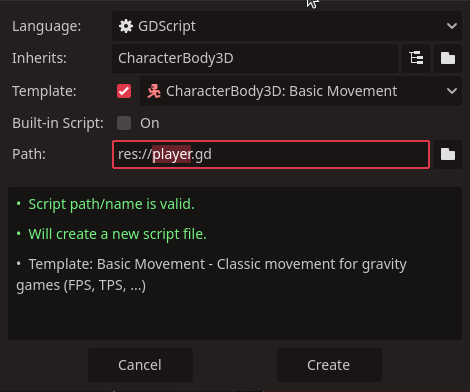 Add script dialog