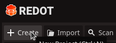 The create new project button